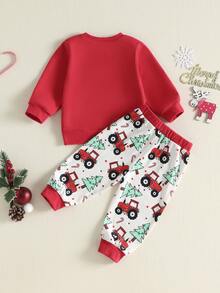 Young Boys Sweater Pants - Red - View 7