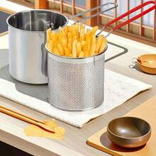 Stainless Steel Mini Fryer Basket, Compact And Easy To Use, Durable And Easy To Clean, Perfect For Making French Fries, Fish Fillets, Chicken, Essential For Home Kitchen, Great For Quick Soaking And Frying French Fries, Potato Wedges, Fish And Chicken - Essential Kitchen Tool For Home Cooking - View 8