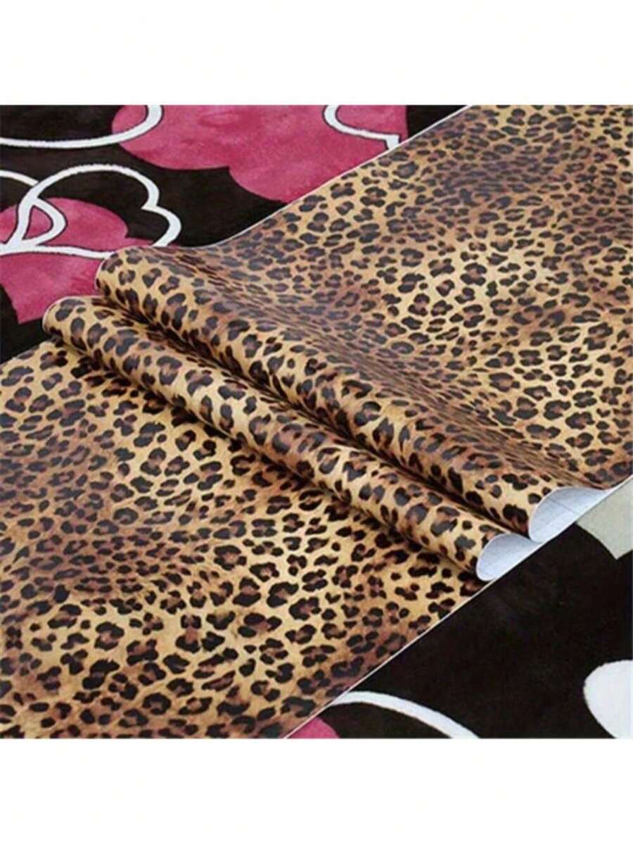 Leopard Print Self-Adhesive Vinyl Wallpaper - Removable Textured Contact Paper With Interlocking Pattern, Waterproof And Easy To Peel And Stick, For Wall Decor, Refresh Your Home, Rama Decorative Sticker Gift, Birthday Graduation Gift - Multicolor - View 1