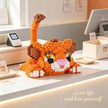 This 1897-Piece Building Block Assembly Of A Cute Leopard Is Adorable And Makes A Great Gift, Perfect For Couples And Parents. The Assembly Difficulty Is High. It's A Perfect Gift For Christmas, Halloween, And Back-To-School Season. - Multicolor - View 6