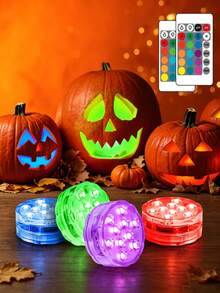 Remote Control Pool Lights, Color Changing Pool Lights (For Above Ground Pools), Battery Powered Submersible LED Lights, Suitable For Ponds, Bathtubs, Hot Tubs, Parties, Christmas Decoration - White - View 5