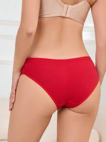 7 Pcs Women's Ribbed Cotton Panties Sexy Low Waist Ladies Briefs Comfortable And Breathable Sports Underwear - 彩色 - 查看 11
