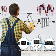4 Pieces 12" Magnetic Holder Strip, Stainless Steel Surface Magnet Bar, Metal Organizer Rack Garage Organization, Easy To Install In Workshop, Mounting Screws Included - Silver 4PC - View 3
