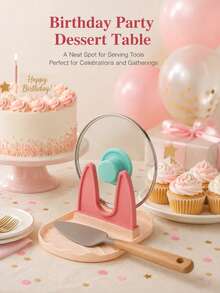 1pc Multi-Functional Tableware Rack, Fashionable Spoon Holder Storage Rack, Holiday Party Family Dinner Party Tabletop Kitchen Decor Practical Accessory - Pink - View 1