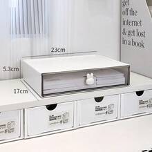 Bead Storage Box Desktop High & Low Drawer Box Transparent Drawer Style Compartment Storage Box Office Supplies Book Desktop Stationery Organizer Box Dorm Storage Organizer - Storage Box - View 14