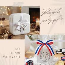 6 - Pack Volleyball Portable Jewelry Box Travel White Sport Jewelry Case Bulk Gifts Volleyball Athletes Sports Enthusiasts Events Milestones - Square Volleyball - View 7