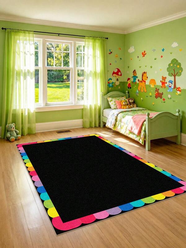 Dot Frame  Area Rug Door Mats Carpet Home Decor Floor Covering Bedroom Living Room Playroom Entryway Hallway Classroom Study Space Teacher Welcome Zone Preschool Anniversary Party Homeschool Memorial Day Birthday Gift Family House Halloween