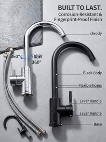 1/3pcs,Ceramic Valve Core Hot & Cold Dual Control Kitchen Faucet,Polished Electroplated Anti-Splash Bathroom Faucet,Drill-Free Easy Installation Universal Basin Faucet - Selected Thickened Material,Durable Ceramic Valve Core,Polished Electroplated Rust-Proof Process,Adjustable Hot & Cold Water,Tool-Free Simple Installation,Soft Water Flow Anti-Splash,Suitable For Home Kitchen Sink,Bathroom Vanity,Bathtub,Travel RV - Multicolor - View 6