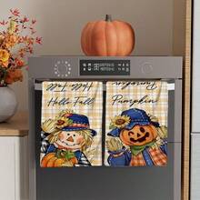 2/4/48pcs Halloween Series Scarecrow Pumpkin Pattern Printed Kitchen Towels - Ultra Soft, Highly Absorbent Polyester Tablecloths And Hand Towels, Perfect For Holiday Decor, Kitchen Decor, Party Decor. - Multicolor - View 10