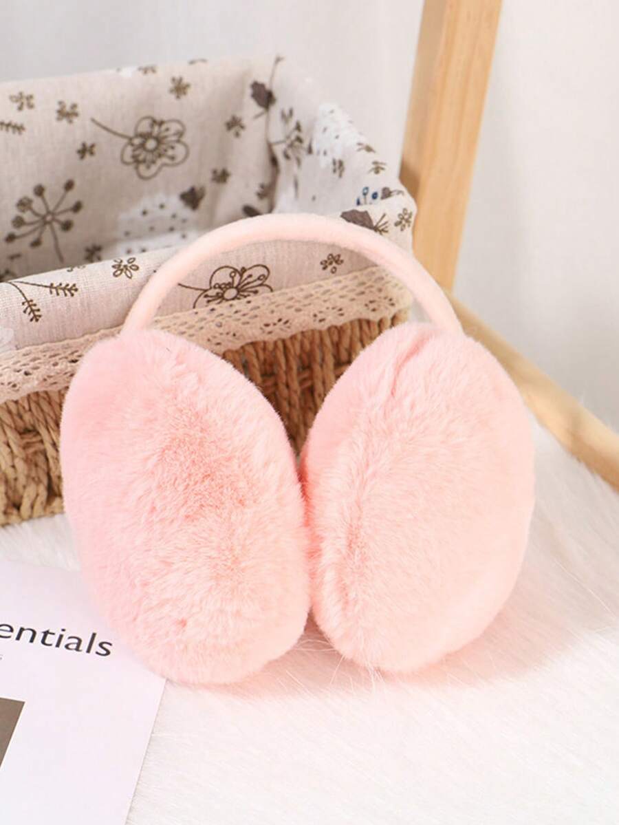 Penutup Telinga Hangat Musim Dingin dari Bulu Lembut, Pelindung Telinga Bulu Kelinci Imitasi, Model Dipakai di Belakang, Versi Korea, Anti Dingin untuk Anak Laki-laki - A - View 1