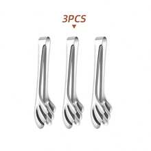 3/5/7pcs Mini Stainless Steel Food Tongs, Silver Hand-Shaped Candy Clips, Reusable Small Clips For Coffee Sugar Cubes, Desserts, Fruits, Snacks, Buffet Parties - View 10