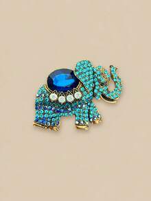 1 pieza Broche de elefante vintage de aleación con strass para mujer, accesorio de broche creativo de estilo exótico, regalo perfecto - Multicolor - Ver 12