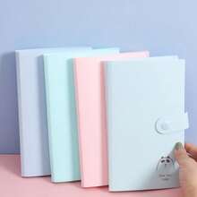 Álbum de Fotos com 120 Slots Cor Macaron 3-Grade Encaixe, Livro de Coleção Multifuncional para Cartões Pequenos, Cartões e Adesivos, Organizador de Armazenamento Multifuncional para Mesa - 120 vagas - Visão 5