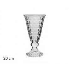 20cm Clear Glass Vase With Diamond Relief, Decorative Crystal Vase For Living Room Table, Elegant Centerpiece For Fresh Flowers And Home Decor - 1PC - View 10