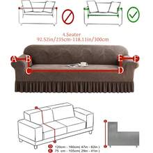 1PC Fleece Fabric Anti-Slip Elastic Decorative Sofa Cover Jacquard Leaf Pattern Pet-Friendly Dirt-Resistant Dust-Proof Sofa Slipcover Suitable For 1/2/3/4 Seater Sofa All Seasons - Brown - View 15