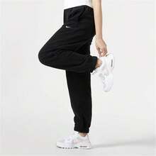 Nike Solid Color Lace-Up Everyday Basic Loose Casual Knit Sweatpants Women's - Black - View 3