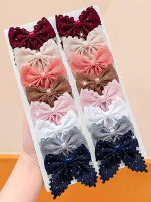 16/8/4/2pcs Vintage Glitter Lace Bow Hair Clips, Durable & Gentle On Hair, Retro Elegant Hair Accessories - Suitable For Women And Girls, Daily Wear, School, Party, Vacation - Multicolor - View 1