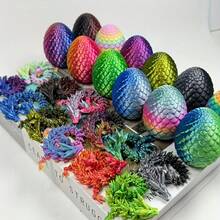 2pcs/4pcs/10pcs 3D Printed 1pc Movable Dragon Figurine And 1pc Egg That Can Open To Store Small Dragon, Exquisite Design, Durable Decoration, Delicate Texture Fantasy Collectible, Carefully Crafted (Random Color) - Multicolor - View 6