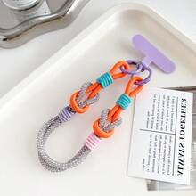 1PC Rhinestone Phone Lanyard Super Shiny Nylon Wrist Strap Anti-Lost Phone Charm Exquisite Fashionable Wristband For Women Bag Keychain Pendant High-End Full Rhinestone Chain With Spacer - Multicolor - View 11