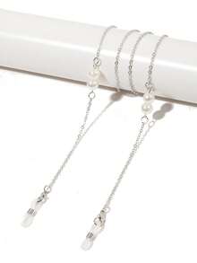 1pc Fashionable Faux Pearl Glasses Chain, Metal Glasses Chain Suitable For Girls And Women, Women's Anti-Slip Glasses Chain, Fashionable Metal Glasses Chain - Multicolor - View 5