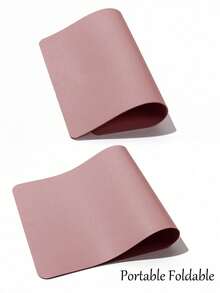1pc (25*21cm) Light Pink Nail Desk Mat, Waterproof Soft PU Leather, Studio Table Mat, Foldable Nail Arm Rest Pad, Suitable For Nail Technicians Salon And Home Use - Dusty Pink - View 7