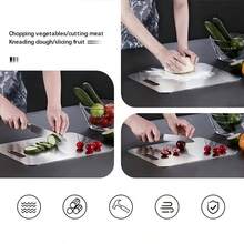 1pc/3pcs Stainless Steel Cutting Board, Dishwasher Metal Cutting Board Set, Kitchen Meat Fruit Vegetable Cutting Board, Mother's Day Valentine's Day Gift, Durable - View 4