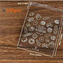 100pcs Self-Sealing Food Storage Bags, Suitable For Baked Goods And Fruits, Essential For Home Kitchen Storage (5.91x7.09 Inches) - Clear - View 6