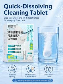 Floor Scrubber Robot Vacuum Cleaner Cleaning Tablets, Foaming Deodorizing Fragrance Stain Removal Low Foam Cleaning Tablets - Premium Effervescent Tablets - View 3