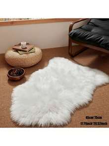 1 buah Alas Kursi Bulu Imitasi Warna Solid, Lembut, Berbulu, Berbentuk Ikan, Berdasar Datar, Dapat Dicuci, Anti Selip, Dekoratif, Dapat Digunakan Sebagai Alas Kursi, Bantal Sofa, Bantal, Alas Lantai (Serbaguna), Karpet Area Kecil Warna Solid, Ruang Tamu, Cocok Untuk Ruang Tamu, Kamar Tidur, Sofa, Berbagai Skenario - Putih - View 9