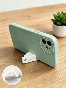 1pc Cheese Phone Stand, Fun Cheese Decor Storage Rack, Desktop Support Compact Lightweight Pocket Size Design, Can Hang Keys, Pendants, Desktop Ornament, Lightweight Phone Holder, Suitable For All Smartphones Stable Anti-Slip Desktop Storage, Office Home Daily Essential, Portable Travel, Desktop Phone Stand Accessory - Cute Style - View 5