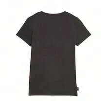 PUMA TEAM TEE Women's Casual Solid Color Letter Embroidered Breathable T-Shirt - Black - View 3
