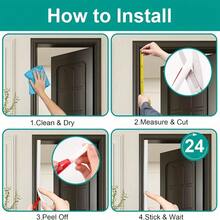 1/5/6/8/10m/26.2ft Door Gap Sealing Strip, Door Gap Soundproofing Strip, Door & Window Weather Stripping, Self-Adhesive Sealing Strip, Suitable For Door & Window Gaps, Noise Reduction, Windproof - Multicolor - View 4