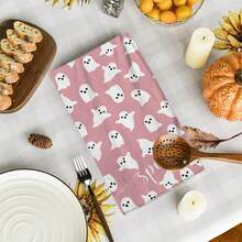 2/4/48pcs Halloween Series Pink Ghost Pattern Printed Kitchen Towels - Super Soft, Highly Absorbent Polyester Dishcloths And Hand Towels, Perfect For Holiday Decor, Kitchen Decor, Party Decor - Multicolor - View 11