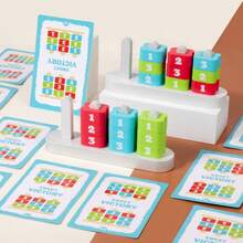1 Set Kids Number & Color Matching Battle Game Wooden Layered Challenge Board Early Education Logic Thinking Desktop Educational Toy - Multicolor - View 8