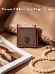 GUOXIAONIU Deep Brown Solid Color Eyeshadow, Multi-Functional Matte Powder, Waterproof And Sweat-Resistant, Long-Lasting And Non-Fading, High Pigmentation, Suitable For Beginners - #Dark Brown - View 5