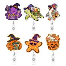 1pc Halloween Turtle Octopus Starfish Retractable Badge Reel Clip For Healthcare - Multicolor - View 1