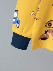 3 Sets Boys Cartoon Underwear Set Cute Print Medium Thick Long Sleeve Long Pants Loungewear Set Printed Autumn Top And Bottom - Multicolor - View 5