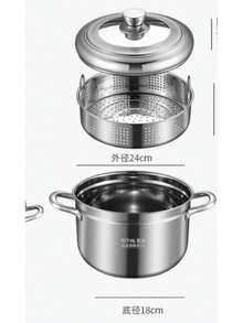 Stainless Steel Steamer Home Use 2026 New Model Glass Lid Soup Pot One-Piece Steamer Rice Cooker - View 5