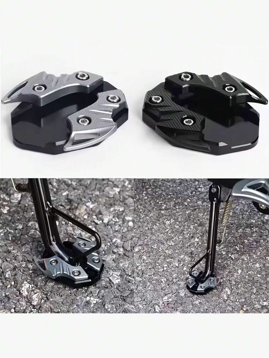 1pc Motorcycle Side Stand Foot Pad, Aluminum Alloy Motorcycle Side Stand Foot Pad With Textured Surface, Motorcycle Side Stand Foot Pad Extension Plate - A - View 1