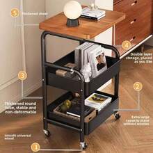 Kselythan Office Storage Cart - Black - View 4