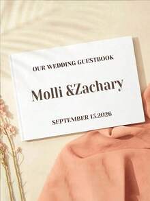 Custom Linen Wedding Guest Book, Personalized Linen Hardcover Photo Album, Photo Guest Book, Wedding Keepsake & Anniversary Commemorative Album - Multicolor - View 17