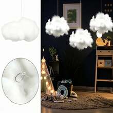 1件白色極簡雲朵造型壁掛裝飾品，省空間雲朵飾品，適用房間牆面裝飾與派對場地布置，免工具安裝 - 彩色 - 查看 8