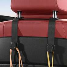 2PCS Oxford Fabric Seat Back Extension Hooks, Universal Fit For All Cars, Sturdy And Durable, Storage And Decoration In One - Woven Seat Belt Hook - View 3