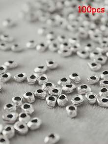 100pcs 4*2mm Alloy Electroplated Silver Asymmetrical Spacer Beads For Bracelet Necklace DIY Beading Jewelry Making Accessories - Silver Bead Spacer - View 8