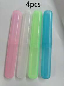 1pc/4pcs Toothbrush Box Travel Portable,Portable Travel Toothbrush Holder,Breathable Toothbrush Storage Box,Candy Colored Frosted Felt Toothbrush Head Protective Cover,Dustproof Dental Tool Storage Box,Portable Toothbrush Holder Box - Multicolor - View 15