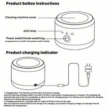 SOKANY Pembersih Gigi Tiruan Portabel, Mesin Pembersih Multifungsi, Timer Pembersih 3 Tingkat (3/5/10 Menit), Pembersihan Kerak 360° 3D, Dapat Diisi Ulang USB (Baterai Lithium 500mAh), Cocok Untuk Kacamata/Gigi Tiruan/Perhiasan, dll. - Putih - View 11