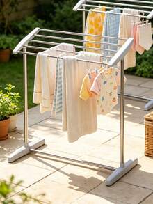 Single-Tier Towel Rack, Freestanding Towel Rack, 62x36x70cm, Rust-Proof Iron Bathroom Towel Holder With Wide Anti-Slip Base, Multi-Bar Standing Towel Drying Rack, Space-Saving Storage And Drying Unit For Shower Rooms And Balconies. - Silver - View 10