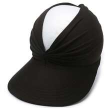 Women UPF50+ Twist Ruched Wide Brim Sun Visor Hat Lightweight Breathable Empty Top Ponytail Cap Outdoor Beach Travel UV Protection Hat - Multicolor - View 9