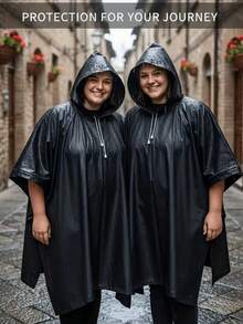 Unisex Hooded Waterproof Rain Poncho, Lightweight Reusable Outdoor Rain Cape, Suitable For Hiking, Camping, Fishing, Cycling, Travel, Emergency Rain Protection - A - View 4