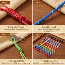 10/20pcs Random Color Nylon Rope DIY Handmade Weaving Set, Lanyard Keychain And Backpack Pendant Weaving Materials, Handmade Jewelry Craft Supplies - Colored Nylon Rope - View 5
